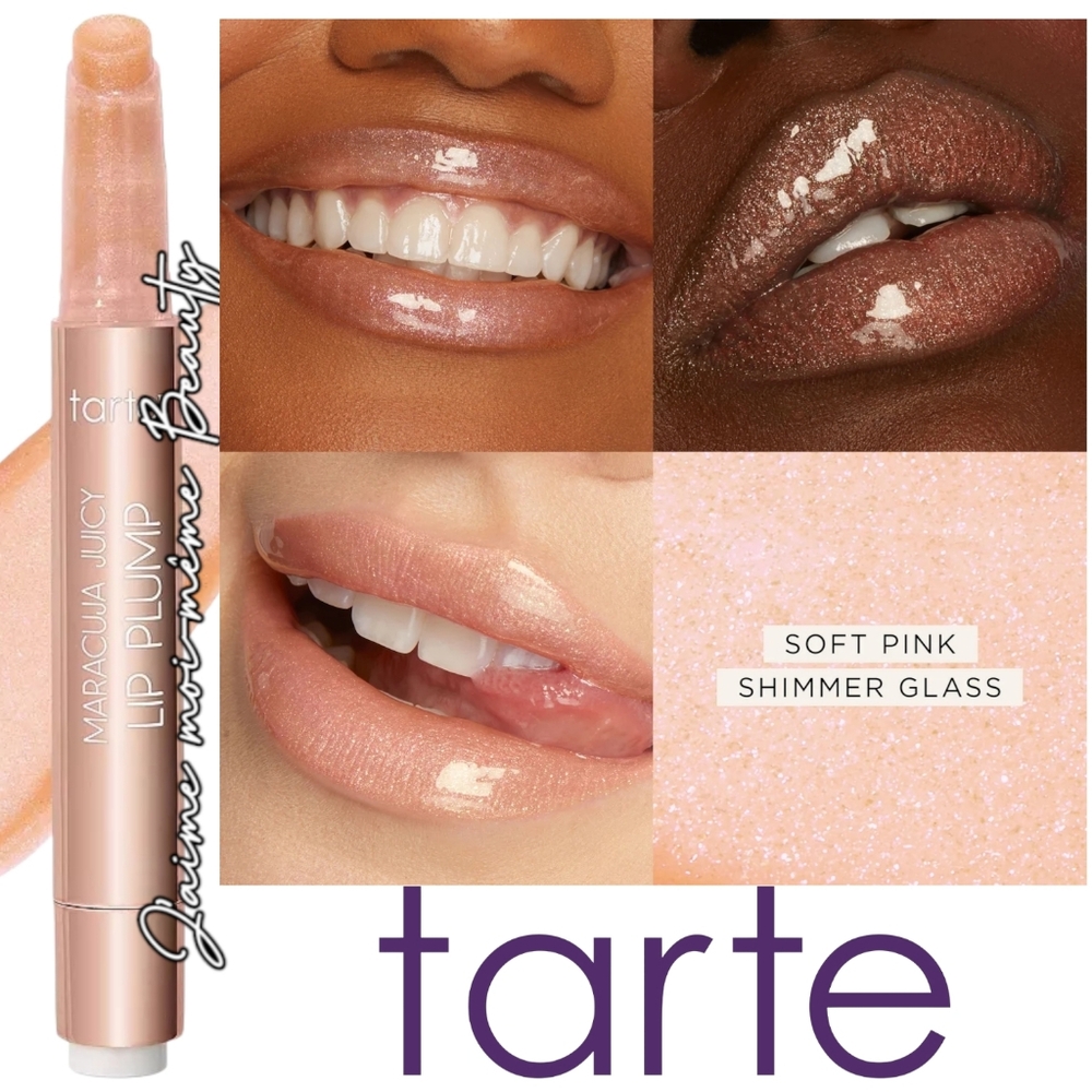 Tarte Soft Pink Shimmerglass Juicy Lip Plump HOLO SPARKLE FROST SHIMMER GLITTER